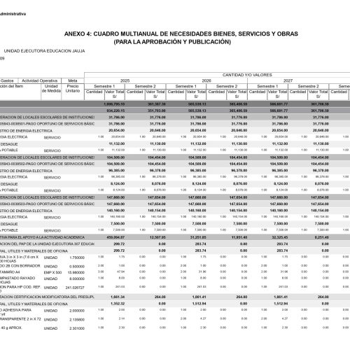 CUADRO MULTIANUAL DE NECESIDADES (CMN)