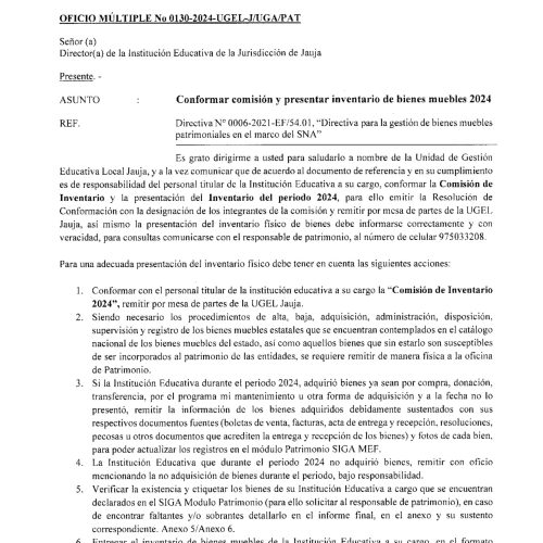 INVENTARIO DE BIENES MUEBLES PATRIMONIALES CORRESPONDIENTE AL AÑO 2024